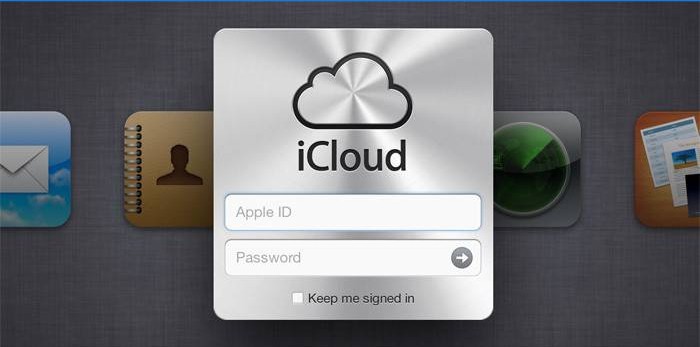 Okno logowania iCloud