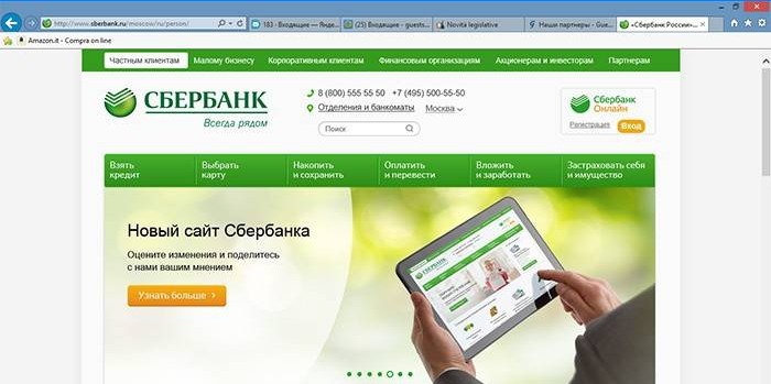 Otwórz stronę Sberbank w Internecie