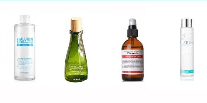 Tonery Secret Key Hyaluron, Mizon AHA & BHA, Ciracle i The Saem Urban Eco