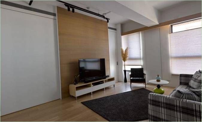 Wnętrze salonu w apartamencie Overlap