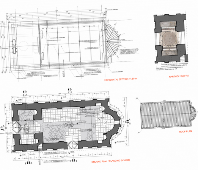 Projekt architektoniczny św. Paraskewy w dwóch schematach