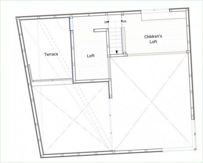 Plan piętra dla żłobka w prywatnym domu Ofuna