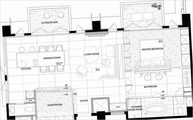 Wnętrze domu autorstwa J. C. Architektura