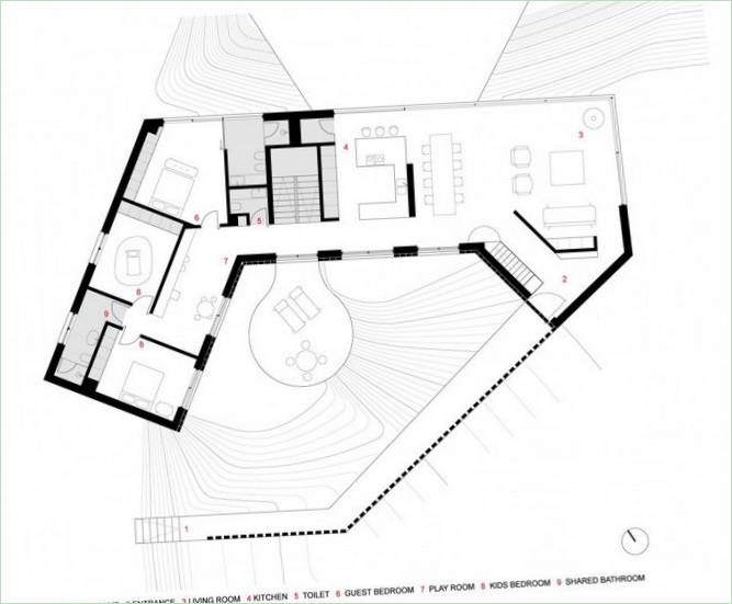 Dom Varatojo - nietypowy plan domu