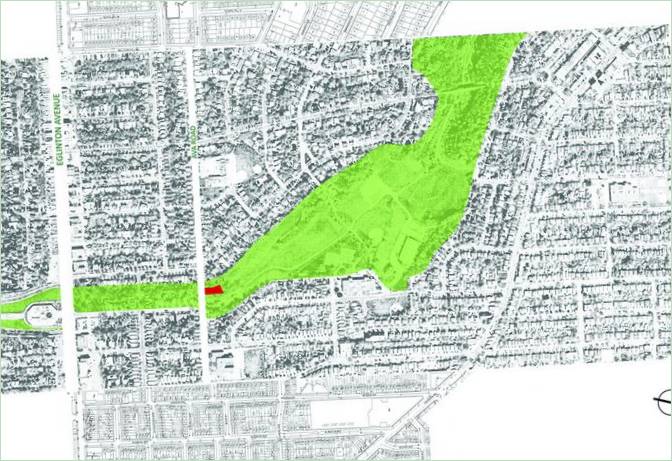 Plan sytuacyjny domu w wąwozie Cedarvale