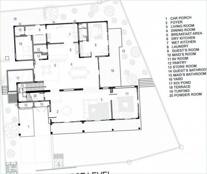 Plan piętra domu N18 autorstwa DRTAN LM Architekt