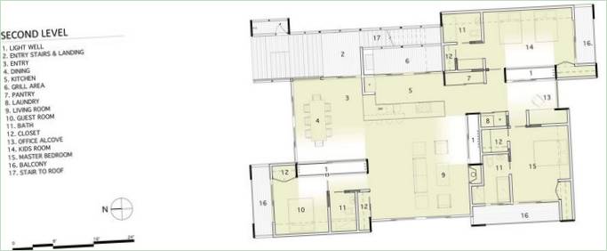 Plan piętra Northwest Harbor zaprojektowany przez Bates Masi Architects