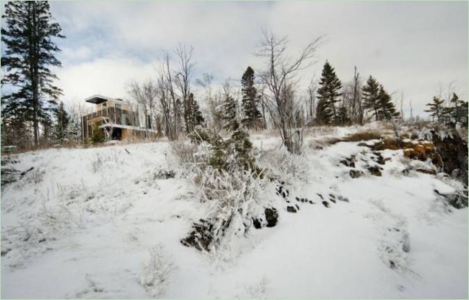 Rierson Cabin prywatny budynek mieszkalny autorstwa Salmela Architect, Toft, Minnesota, USA