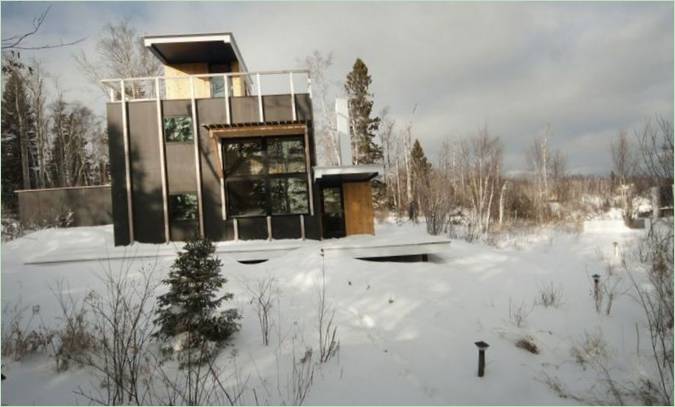 Rierson Cabin prywatny budynek mieszkalny autorstwa pracowni Salmela Architect, Toft, Minnesota, USA