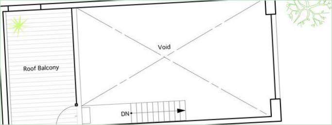 Plan piętra domu prywatnego Hiyoshi House