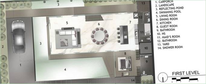 Czarl Architects rzut parteru OOI House