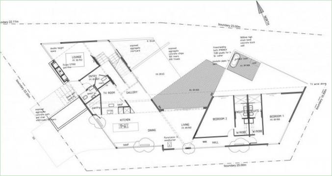 Szczegółowy plan Dublin Street House autorstwa Kerr Ritchie w Nowej Zelandii