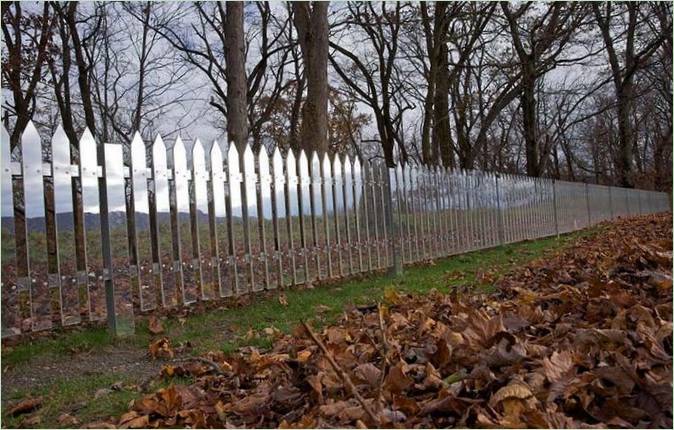 Mirror fence by Alyson Shotz