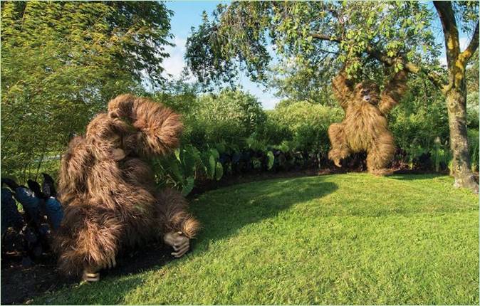 Rzeźba z żywych kwiatów w ogrodzie botanicznym w Atlancie