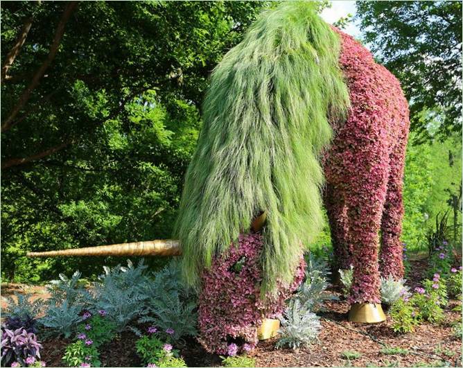 Rzeźba z żywych kwiatów w Ogrodzie Botanicznym w Atlancie